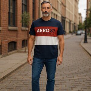 Vintage y2k Aero '87 Aeropostale shirt single stitch sleeve